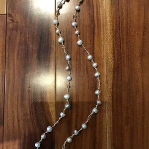 Chic Pearl and Tan Necklace